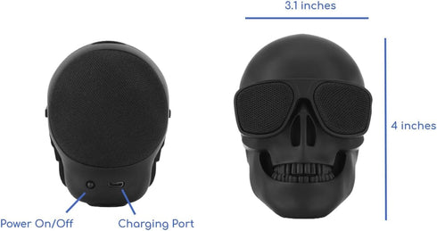 Skull Head Speaker Portable Wireless Bluetooth Speaker for PC Laptop Mac iPhone Skull Loudspeaker Travel Speaker for Halloween Outdoor Speakers Bl...