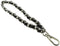 HAHIYO 7.9 inches Length 12mm Width Chain Strap Wristlet Black Leather Intertwined with Silver Chain Prevent Snag Easy Match Purse Accessories Rep...