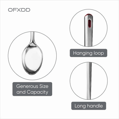 Restaurant Serving Spoons for Parties 12.99 Inch - Large Serving Spoons - Stainless Steel Spoons for Serving Buffet, Banquet, 3 Pcs...