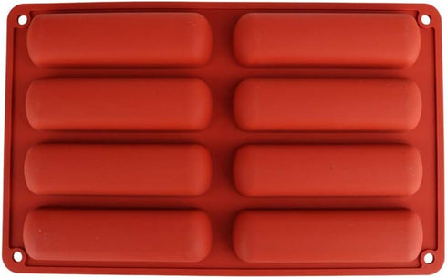 8 Cavity Long Strips Eclair Silicone Cake Pop Mold Cake Pop Maker Silicone Baking Molds Cake Handmade Baking supplies for Chocolate Cracker Bar St...