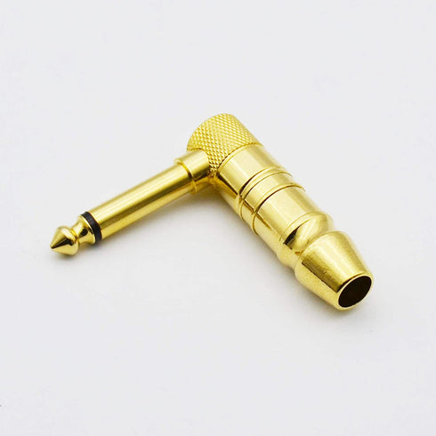 1/4" TS to 1/4" TS Right Angle Gold Speaker Cable, 3 Feet Black, Pack of 2...