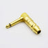 1/4" TS to 1/4" TS Right Angle Gold Speaker Cable, 3 Feet Black, Pack of 2...
