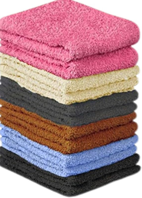 QUBA LINEN 100% Cotton - Wash Cloth Set - Pack of 24, Flannel Face Cloths, Highly Absorbent and Soft Feel Fingertip Towels (Multi Color, 12x12 Pac...
