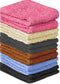 QUBA LINEN 100% Cotton - Wash Cloth Set - Pack of 24, Flannel Face Cloths, Highly Absorbent and Soft Feel Fingertip Towels (Multi Color, 12x12 Pac...