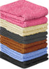 QUBA LINEN 100% Cotton - Wash Cloth Set - Pack of 24, Flannel Face Cloths, Highly Absorbent and Soft Feel Fingertip Towels (Multi Color, 12x12 Pac...