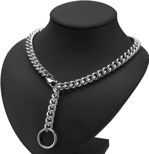 putouzip Choker With Tail Necklace For Women Cuban Link Chain Stainless Steel Funny Sexy Punk Rock Jewelry(Sexy O Pendant Necklace,24inch)...