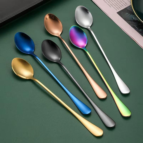 Demitasse Espresso Spoons, Coffee Spoon, 7.7Inches Stainless Steel Spoons for Dessert, Set of 6(blue)...