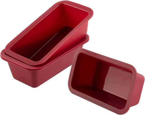 Silicone Mini Loaf Pan Set of 4, NonStick Easy Release Rectangle Silicone Mini Cake Pan for Baking Bread, Flexible BPA Free Silione Baking Mold an...