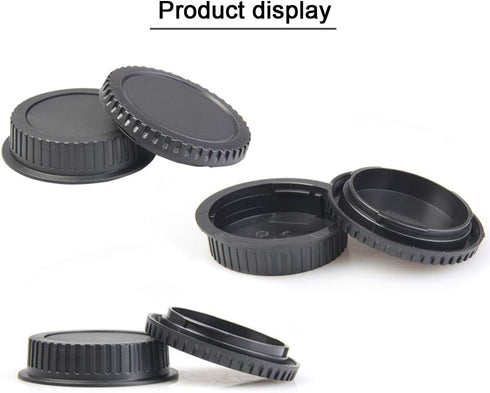 Front Body Cap & Rear Lens Cap Cover Compatible for Canon T8 T8i T7 T7I T6 T6i SL3, 90D 80D 77D 70D 7D 6D Mark II/I, 5D Mark IV/III/II kit EF/EF-S...