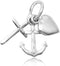 MIMI 925 Sterling Silver Faith Hope Charity - Heart Cross Anchor Charm Pendant...