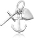 MIMI 925 Sterling Silver Faith Hope Charity - Heart Cross Anchor Charm Pendant...