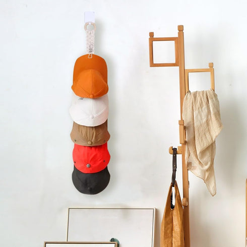 Hand Woven Macrame Hat Hanger Cap Rack - Boho-Style Hat Holder for Wall - Baseball Cap Organizer for Wall Hanging - Stylish and Practical Hat Stor...