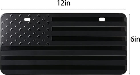 American Front Flag License Plate, Custom Novelty Vintage Aluminum Metal 3D Pfenk License Plate Tag Vanity Gift Patriotic Embossed License Plates ...