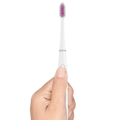 GUM Sonic Powered Toothbrush, Tapered Bristles Clean Below The Gumline, Bundle, White, 1 Handle(1ct) + 2 Refills(2ct. 1pk)...
