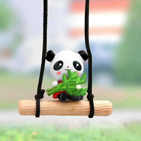 ZOSTLAND Cute Swing Ornament Car Auto Rear View Mirror Hanging Decoration Suspension Pendant Accessories Applicable to Car Truck Suv (Panda)...