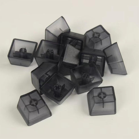 OEM Profile Blank Keycaps ABS Frosted Transparent Translucent 1U R4 Keycap for MX switches Mechanical Keyboard (Transparent Black, 20pcs)...
