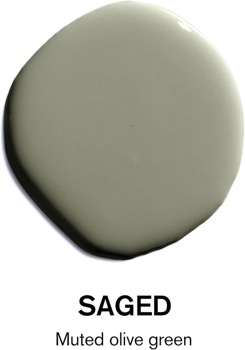 BACKDROP | Premium Interior Paint | Large Adhesive Paint Swatch | SAGED - Muted Olive Green | 12" x 12" Color Sample...