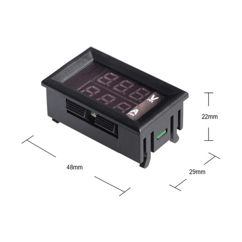 AKK LED Digital Voltmeter Ammeter Blue Red LED Amp Dual Digital Display Voltage Meter...