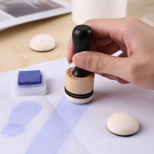 Briartw Mini Round Ink Blending Tool with Foams Replacement Refill Sponge Domed Foam Set 1 Tool and 12 Foams Scrapbooking Painting Drawing Art Sup...