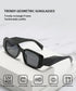 BOJOD Trendy Rectangle Sunglasses For Women Men Retro 90s Oval y2k Retangular Sunglasses Square Black Shades...