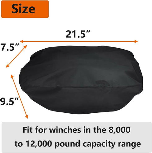 FLYMEI Winch Cover 600D Water Resistant, Dust-Proof, UV-Resistant Winch Protection Cover, Ideal for Electric Winches 8000-12000 lbs...