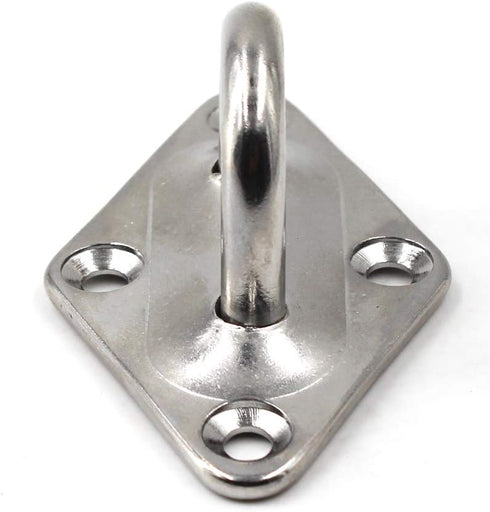 Ceiling Wall Mount Hook Heavy Duty Anchor Diamond Pad Eye Plate 5mm 3/16" 304 Stainless Steel Great for Yoga Swings Hammocks/Boat Rigging/Marine D...