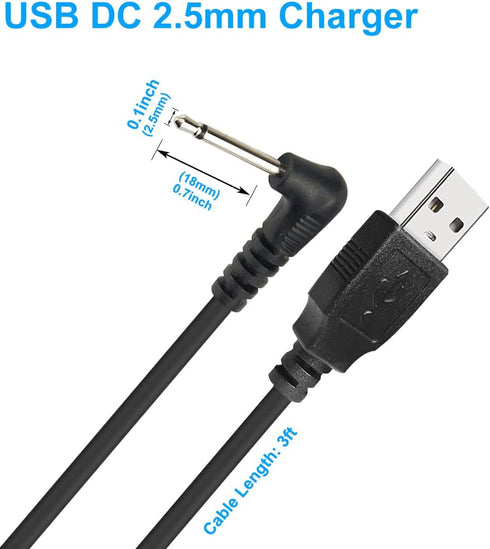 DC Charging Cable | USB Charger Cord,2.5mm USB DC Charger Cord Replacement,Fast USB DC Charging Cord,5v DC Charger Cable Wire 3ft...