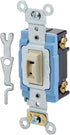 Leviton 1201-2IL 15 Amp, 120/277 Volt, Toggle Locking Single-Pole AC Quiet Switch, Extra Heavy Duty Grade, Self Grounding, Ivory, Image......