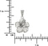 Sterling Silver 17mm Hibiscus Pendant Necklace, 16+2" Extender...