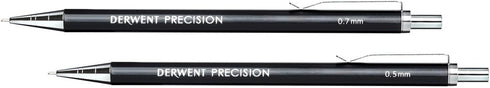 Derwent Mechanical Pencils 0.7, Metal Barrel, Precision, HB (2302429)...