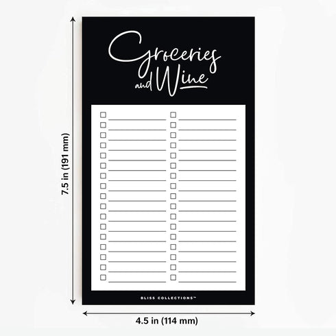 Bliss Collections To Do List Notepad, Groceries and Wine, Magnetic Weekly and Daily Planner for Organizing and Tracking Grocery Lists, Appointment...