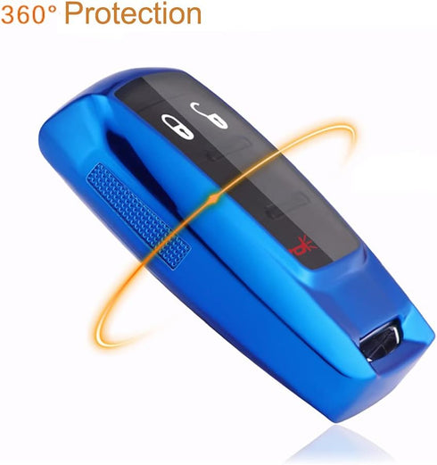 TPU Case 360 Degree TPU Protection Smart Keyless Entry Holder Remote Key Fob Cover Fit for 2021 2020 2019 Dodge Ram 1500 5B Rubber Key Fob Cover G...