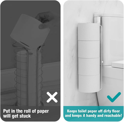 Conworld Toilet Paper Holder for 4 Roll Tissue, Over The Tank Toilet Paper Holder, Stainless Steel Rustproof Toilet Paper Storage Wall Mount, for ...