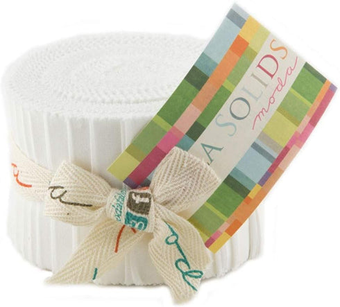 Moda Bella Solids White Junior Jelly Roll...