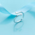 Minimalist Music Note Open Statement Ring S925 Sterling Silver Adjsutable Simple Wrap Cuff Expandable Finger Band Wedding Engagement Eternity Ring...