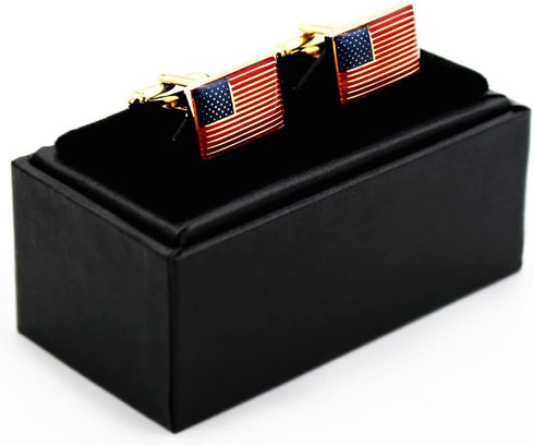 American flag cufflinks and With a gift box, Suitable for officers business pilots USA flag cufflinks...