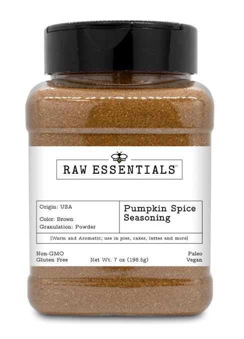 Pumpkin Spice Seasoning ` Warm and Aromatic - Use in Pies, Cakes, Lattes and More - Non GMO, Gluten Free, Paleo and Vegan - 7 Ounce Bottle...