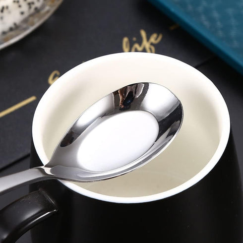 5 PCS Soup Spoon,Stainless Steel Spoon, Mirror Finish Spoons,Kitchen Serving Spoons,Dessert Spoon,Coffee spoon?Ice Cream Spoons for Soup Rice Tea ...