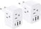 2 Pack European International Power Plug Adapter with 3 Outlets 3 USB Charging Ports(1 USB C), Travel Essentials to Italy,Greece,Israel,France, Sp...