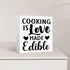Kitchen Wood Box Signs,Cooking is Love Made Edible Kitchen Wood Block Signs with Sayings for Kitchen Table Decor,Funny Kitchen Sign Decor for Shel...