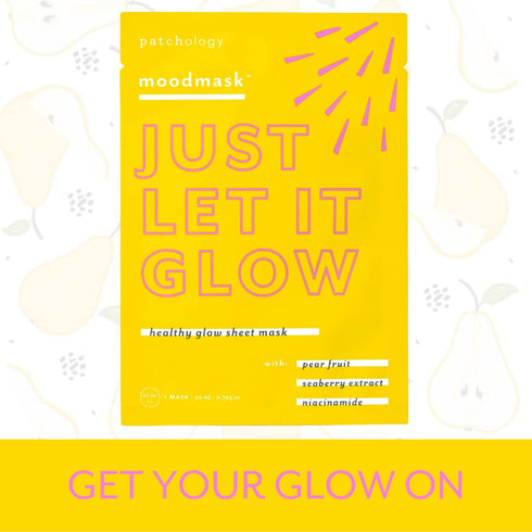 Patchology Moodmask Just Let It Glow Facial Sheet Mask - Men and Women Face Masks Skincare Sheet for Moisturizing, Hydrating, and Healthy Skin - B...