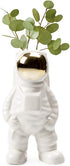 CHIVE - Astronaut Shape Vase, Planter Simple Modern Flower Bud Vase, White and Gold (Medium)...
