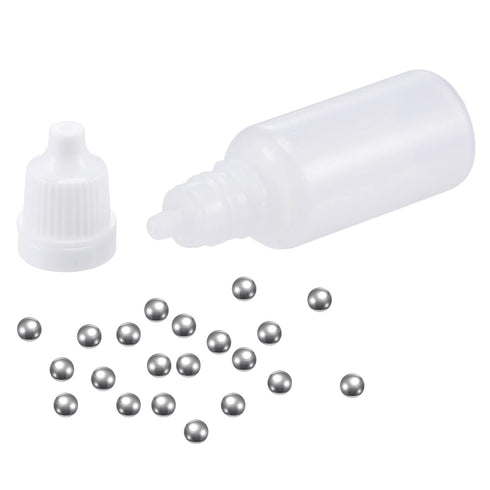 uxcell 200pcs 5.5mm 304 Stainless Steel Balls with 20pcs 15ml PE Bottle for Model Paint...