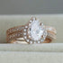 Classic Pear Shaped Water Drop Zircon Engagement Ring Fashion Ladies Trend Ring Set (6)...