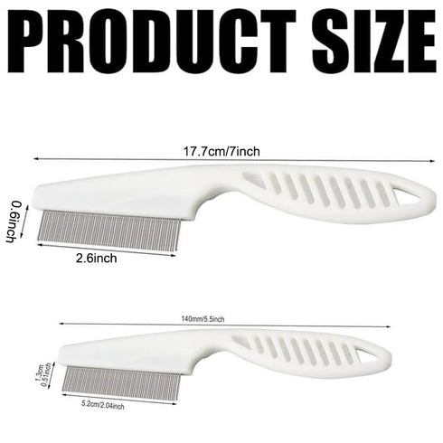 Pet Hair Comb, Flea Comb for Dog and Cat, Multifunctional Pet Grooming Comb Flea and Tear Stain Removal, 2 in 1 New Dog Face Combs Tooth Stainless...
