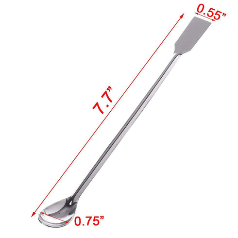 TIHOOD 10PCS 2 in 1 Stainless Steel Lab Spoon Spatula/Laboratory Sampling Spoon Mixing Spatula...