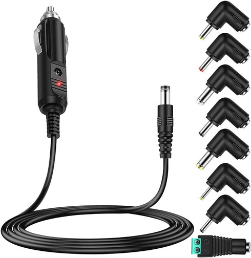 12v Car dc Charger Power Cord with 8 Connectors for Cigarette Lighter Portable DVD Player, Car DVR, GPS, Bluetooth Speakers, Breast Pump, Car Refr...