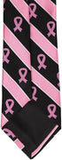tiemart Pink Ribbon Breast Cancer Awareness Striped Tie in Black...