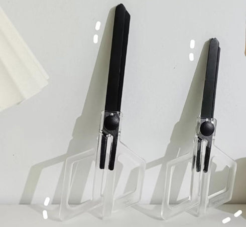 Multipurpose Office Scissors Clear Acrylic Handle with Non-adhesive Plating Matte Black Tape Paper Knife Edge Cutting Scissors Stationery Desk Acc...