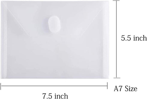 5x7 Small Plastic Envelopes Receipt Check Storage File Holder Case 36 Pack Hook & Loop Closure (clear-36 pack)...